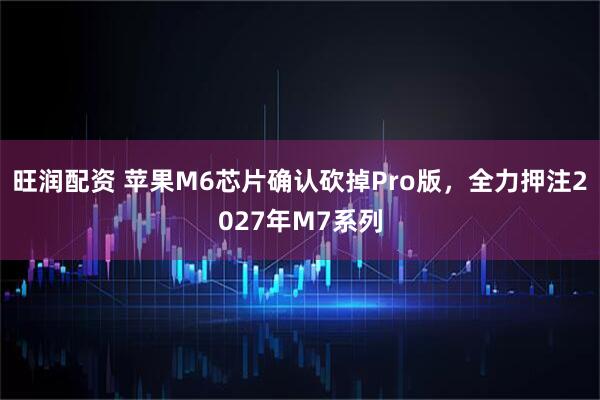 旺润配资 苹果M6芯片确认砍掉Pro版，全力押注2027年M7系列